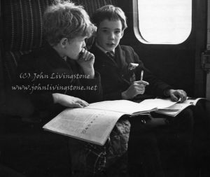 Two Young Gents on a Commuter Train from London to Esher, 1971
